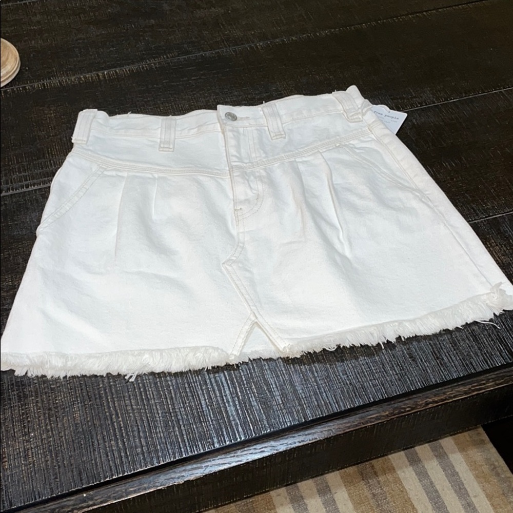 Free People clay color jean mini skirt